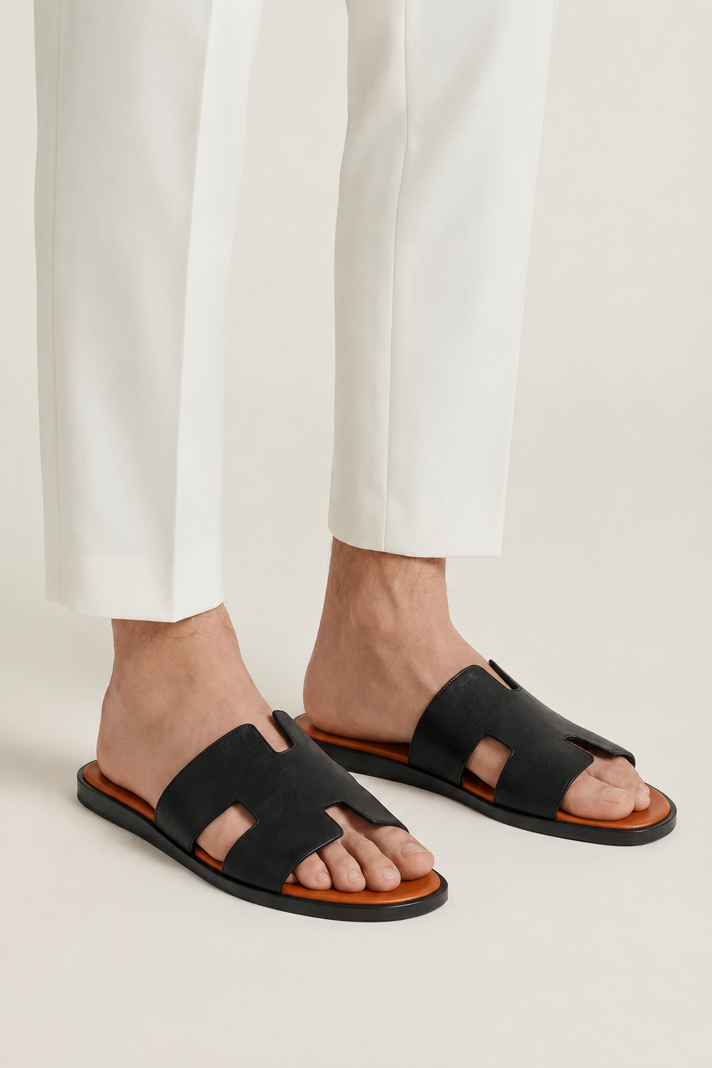 The Soriano Leather Sandal Black/Brown
