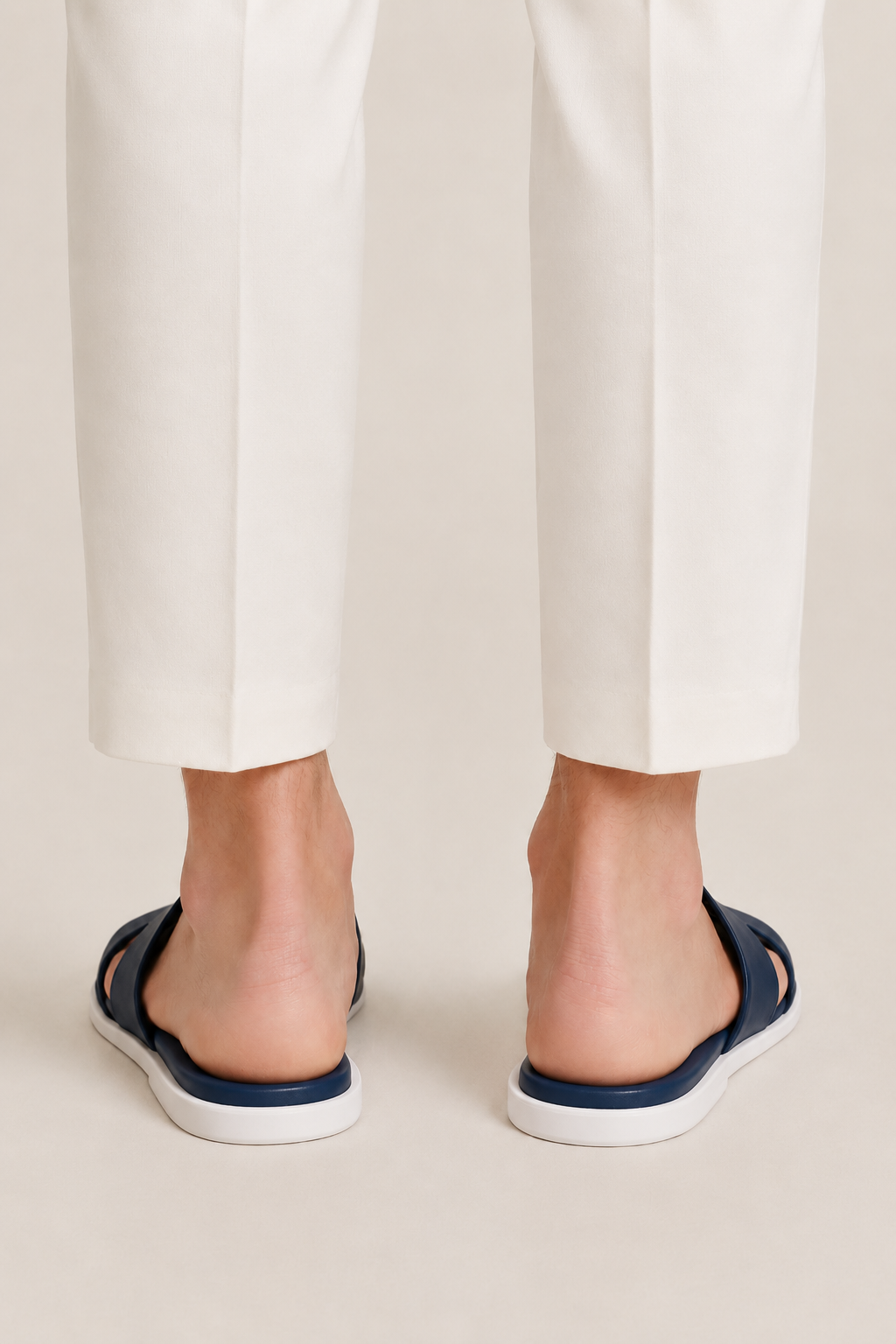 The Soriano Leather Sandal Blue/White
