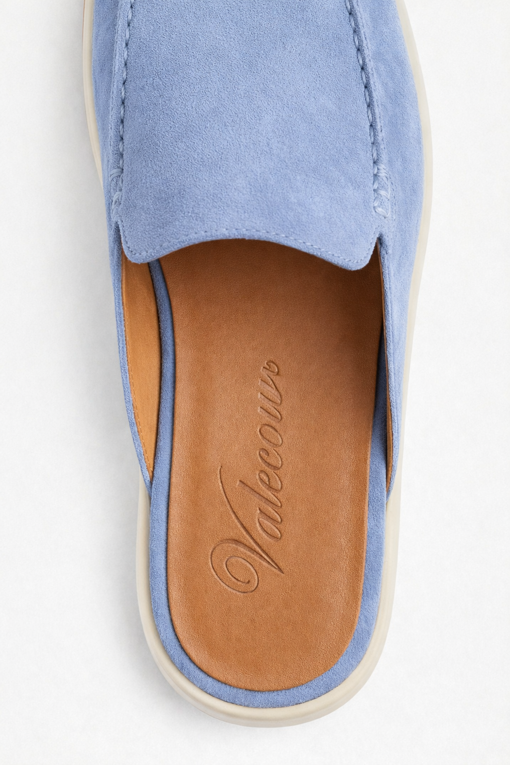 The Soriano Milano Suede Mule — Baby Blue