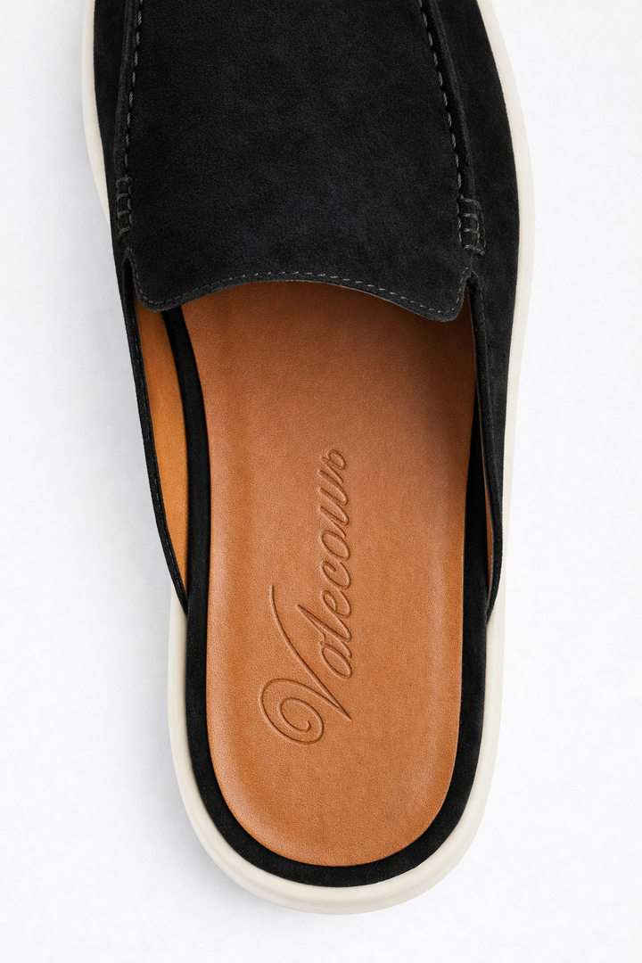 The Soriano Milano Suede Mule — Black