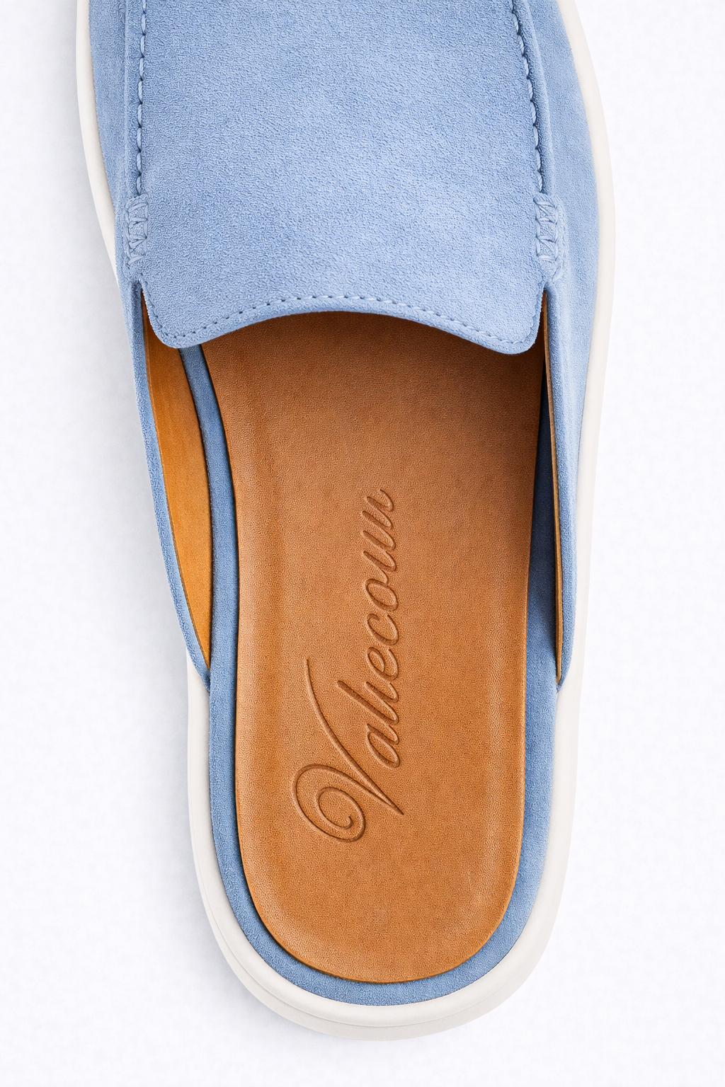 The Soriano Milano Suede Mule — Light Blue