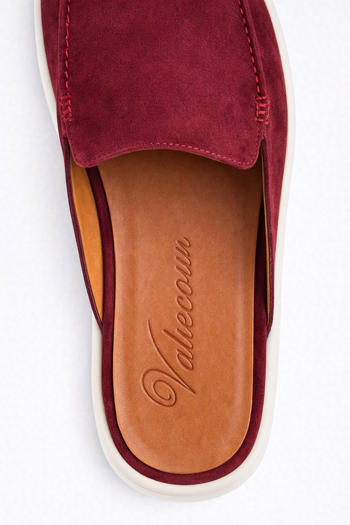 The Soriano Milano Suede Mule — Burgundy