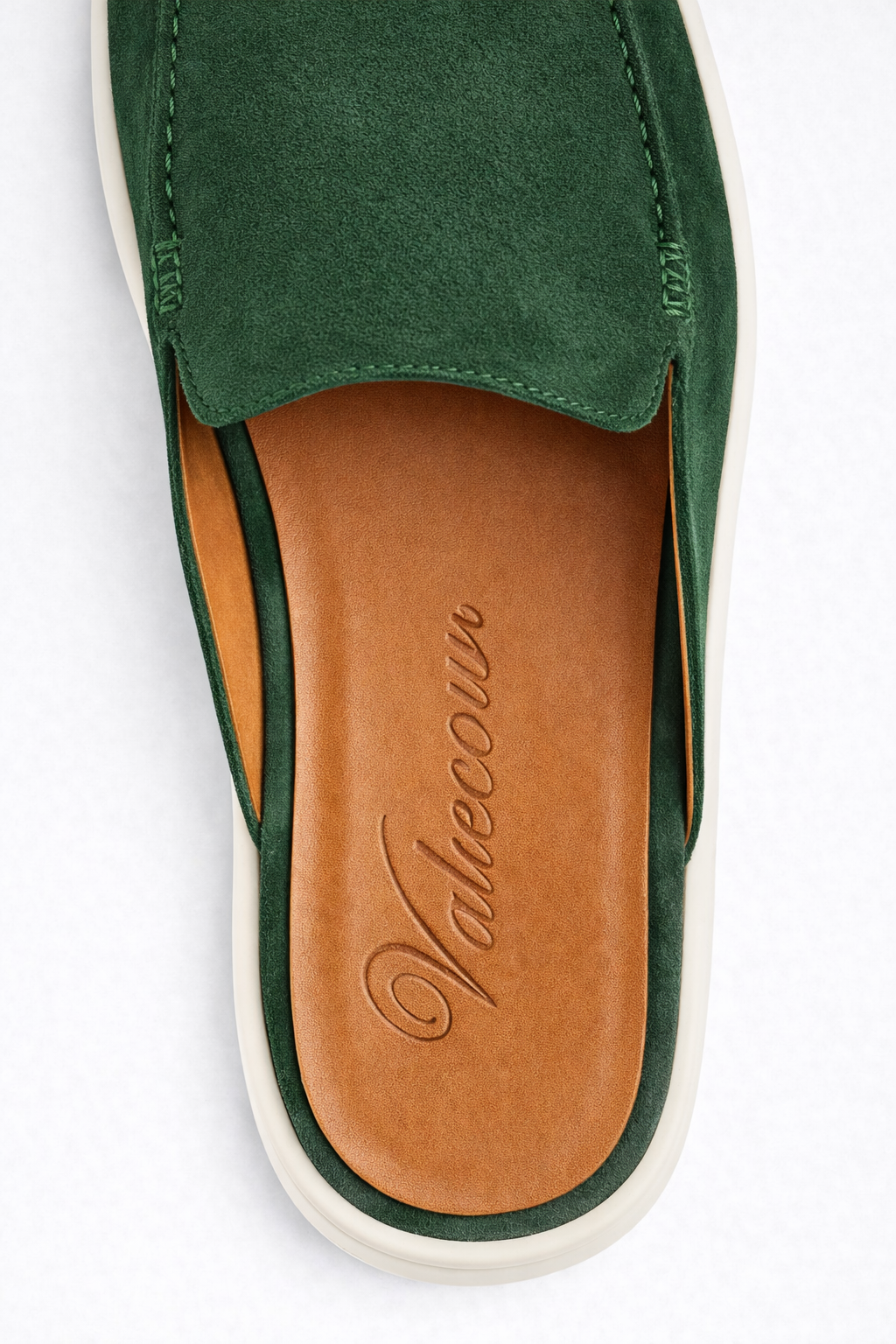 The Soriano Milano Suede Mule — Forest Green