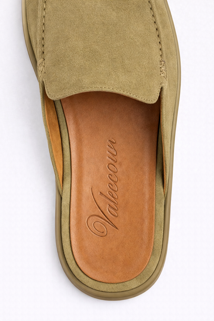 The Soriano Milano Suede Mule — Olive