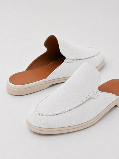 The Soriano Milano Suede Mule — White
