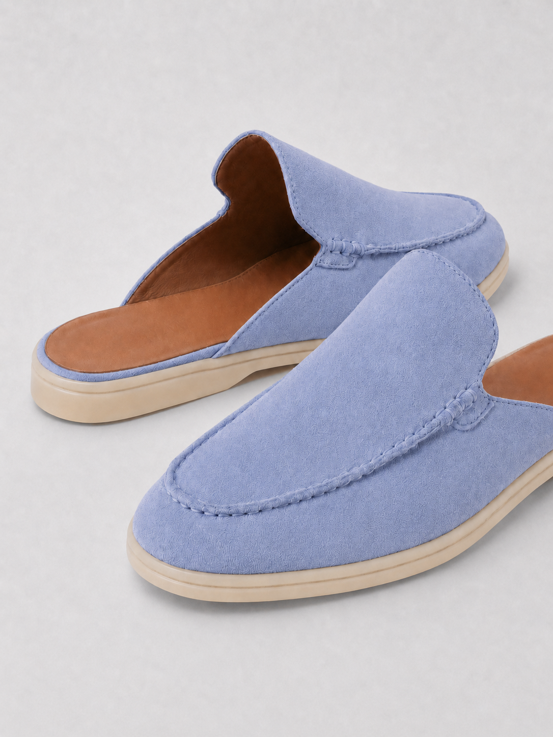 The Soriano Milano Suede Mule — Baby Blue