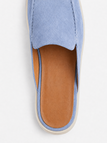 The Soriano Milano Suede Mule — Baby Blue