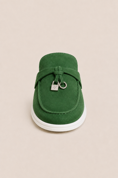 The Soriano Firenze Buckle Mule — Green