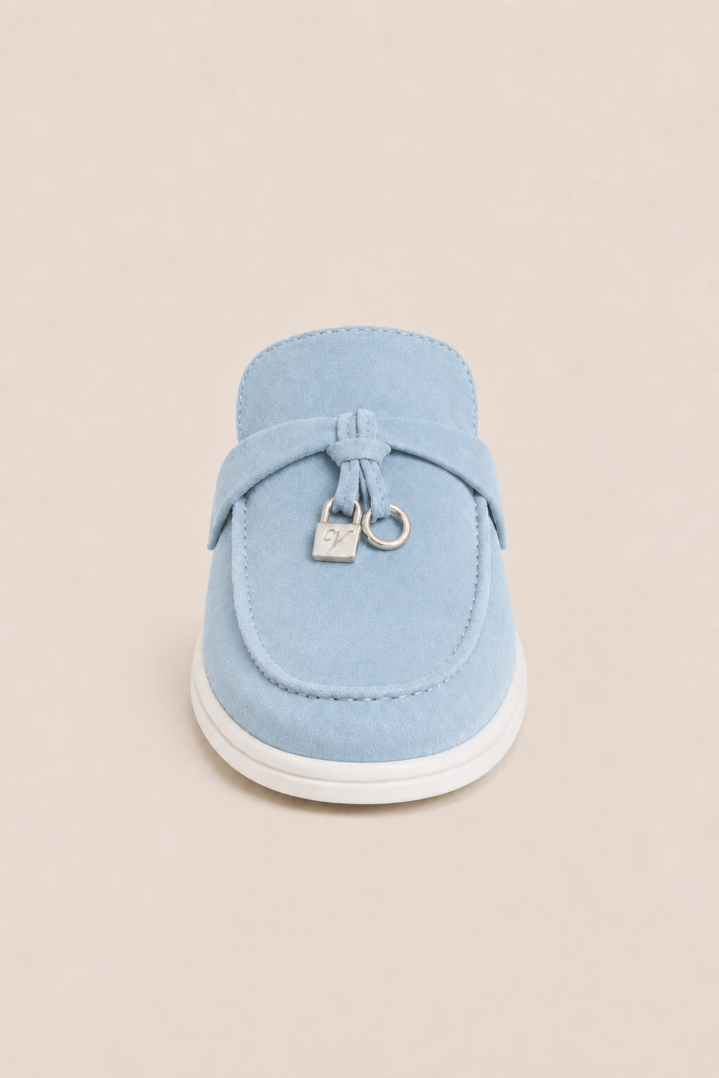 The Soriano Firenze Buckle Mule — Light Blue