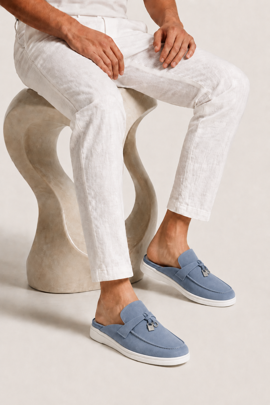 The Soriano Firenze Buckle Mule — Blue