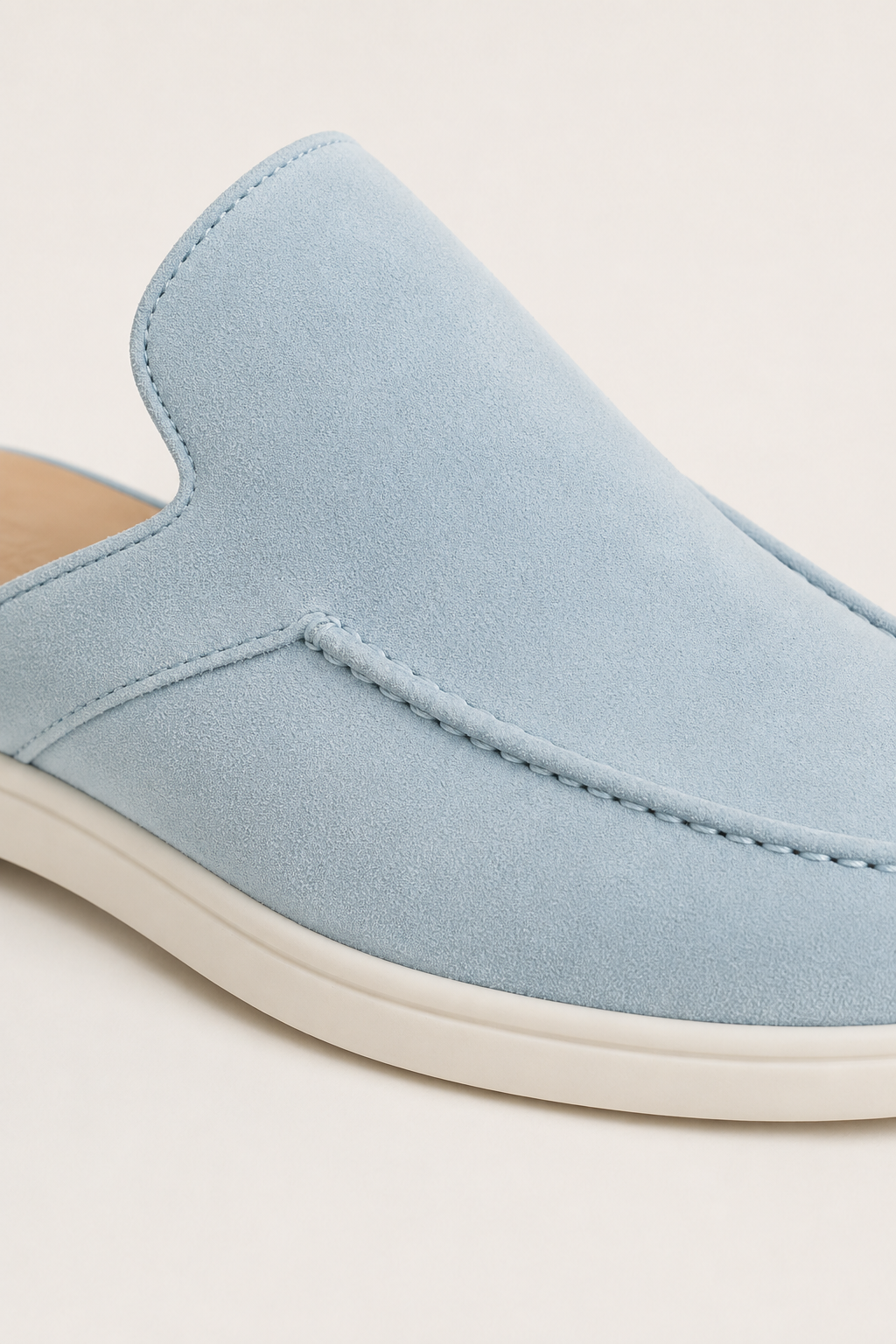 The Soriano Verona Moc-Toe Mule — Sky
