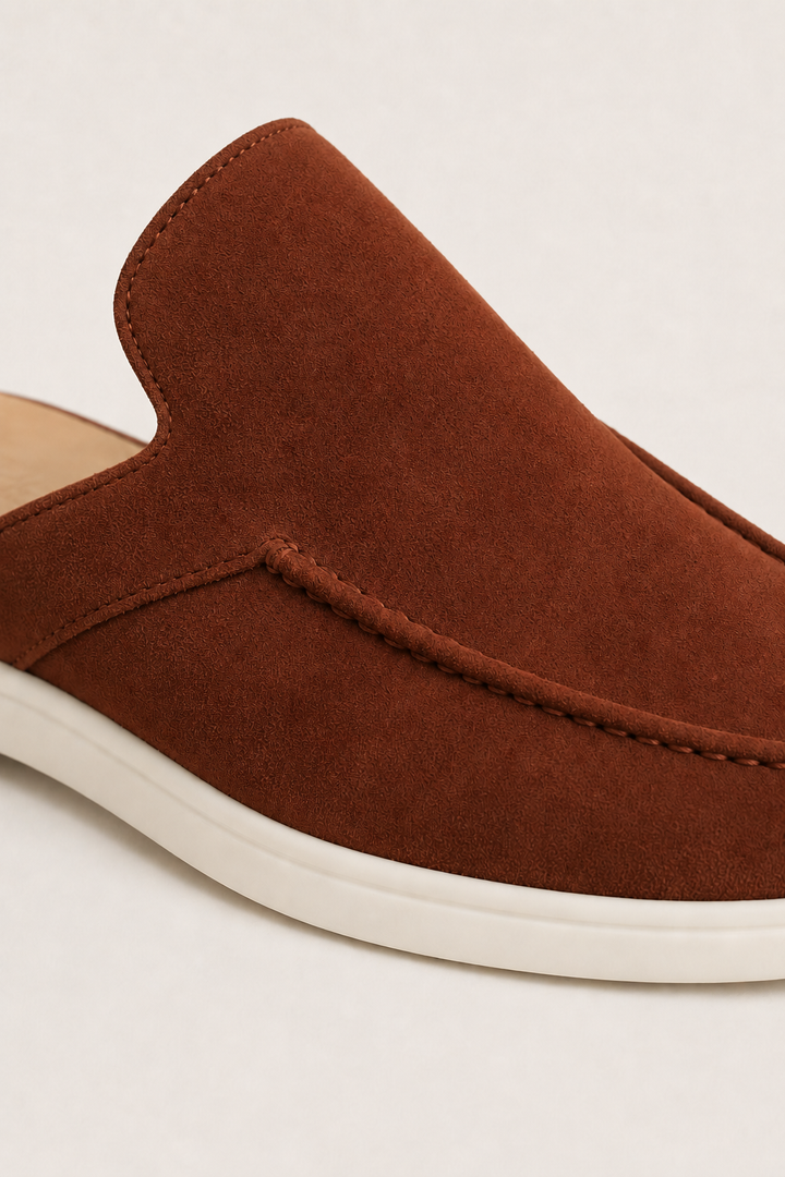 The Soriano Verona Moc-Toe Mule — Brick