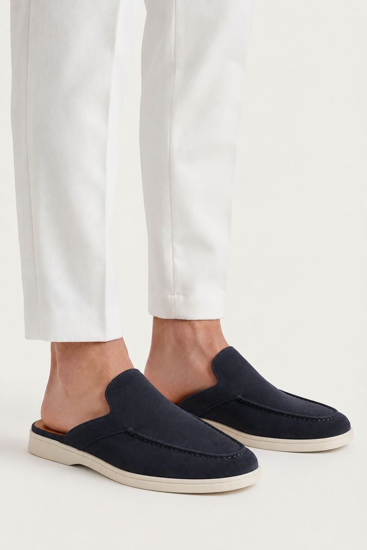 The Soriano Verona Moc-Toe Mule — Navy