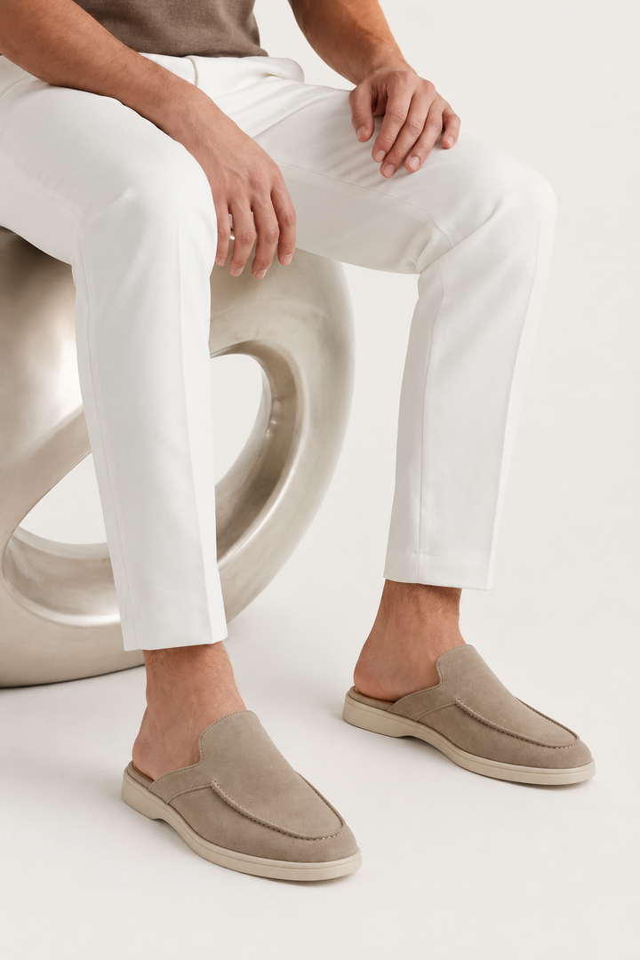 The Soriano Verona Moc-Toe Mule — Stone
