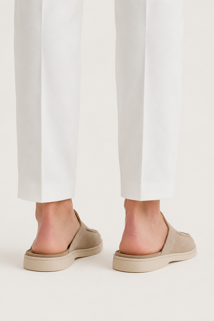 The Soriano Verona Moc-Toe Mule — Stone