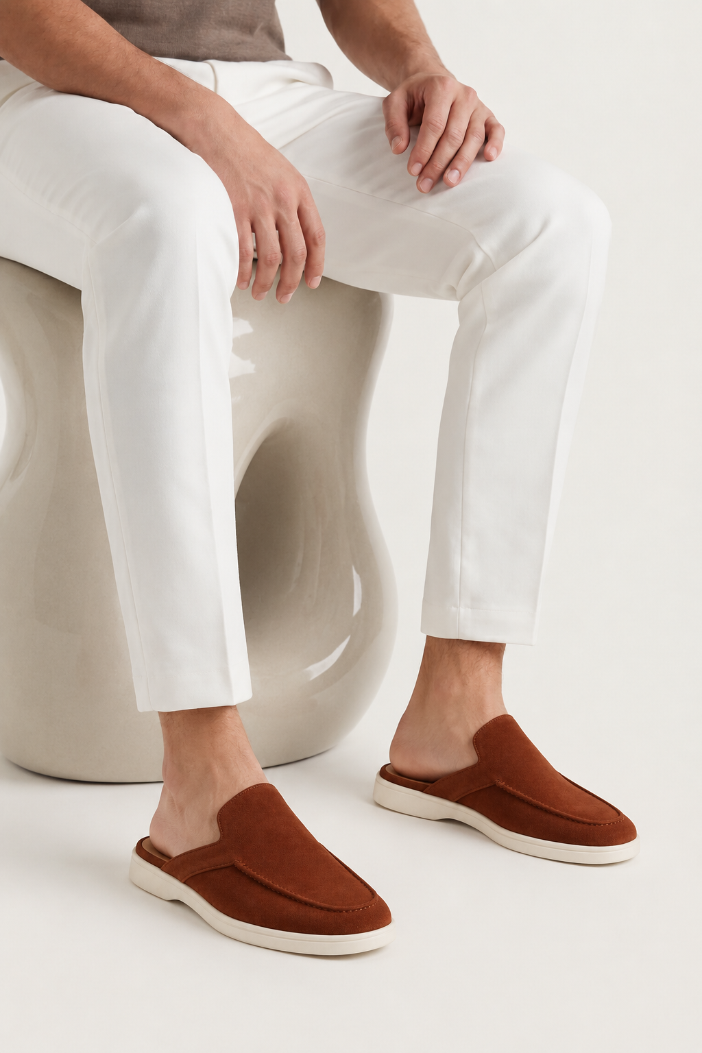 The Soriano Verona Moc-Toe Mule — Brick