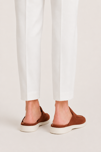 The Soriano Verona Moc-Toe Mule — Brick
