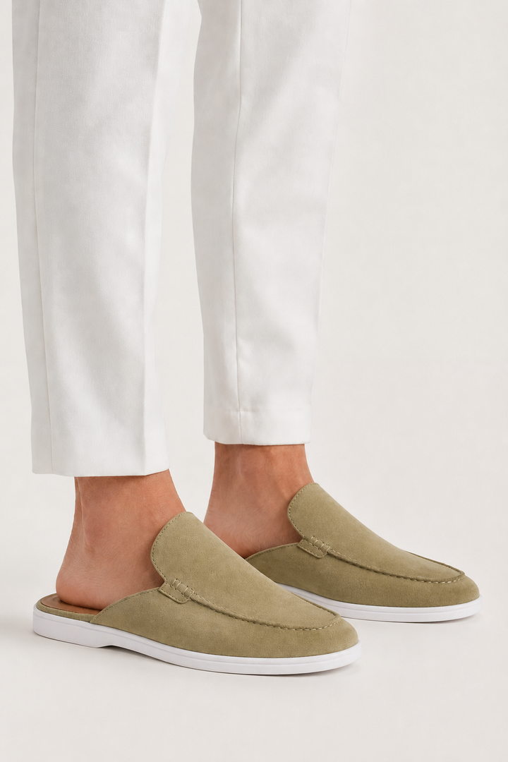 The Soriano Milano Suede Mule — Olive
