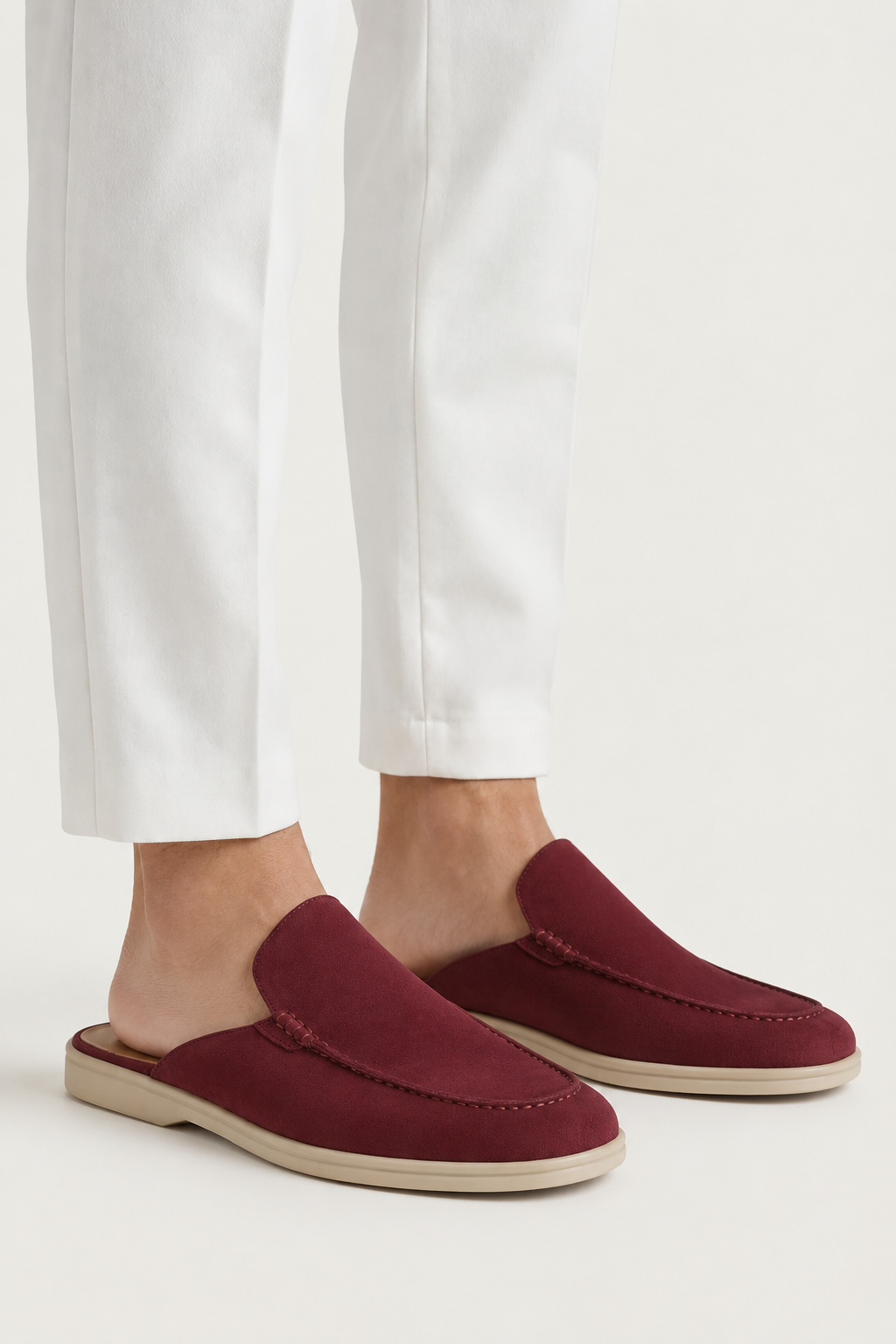 The Soriano Milano Suede Mule — Burgundy