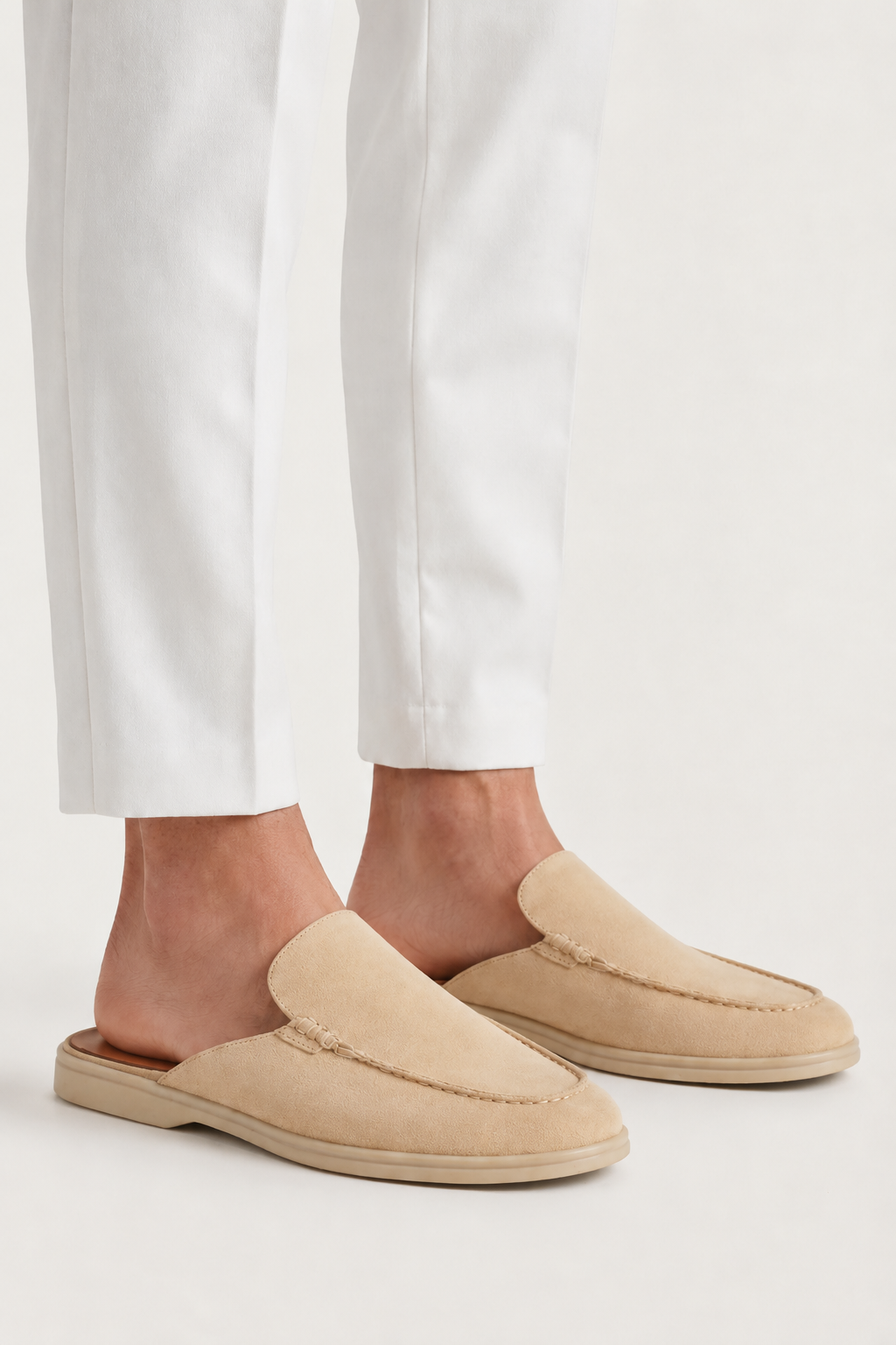 The Soriano Milano Suede Mule — Beige
