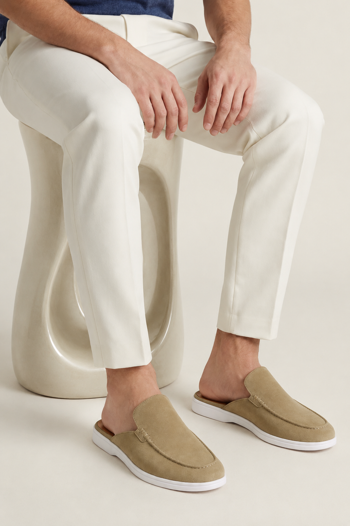 The Soriano Milano Suede Mule — Olive