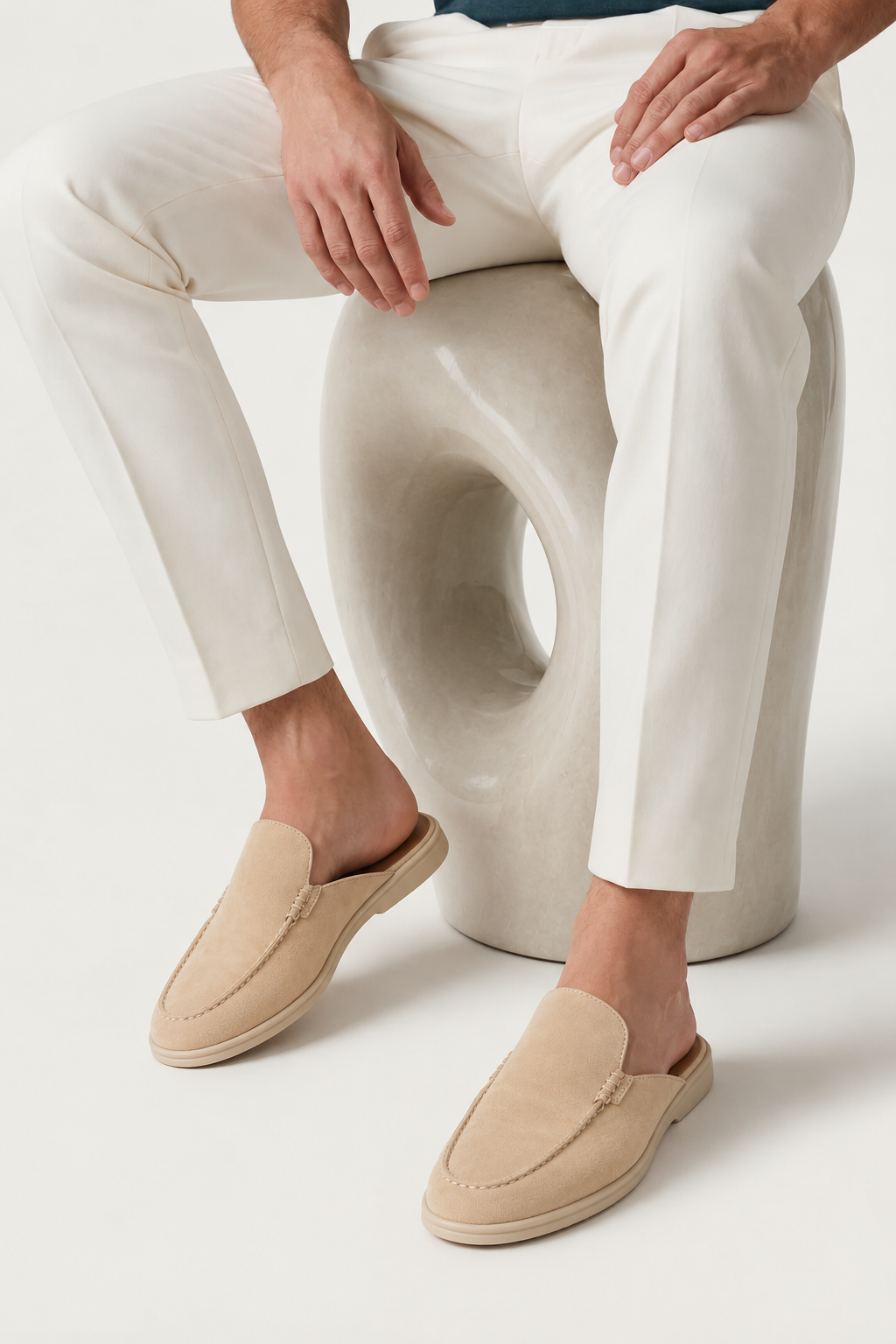 The Soriano Milano Suede Mule — Beige