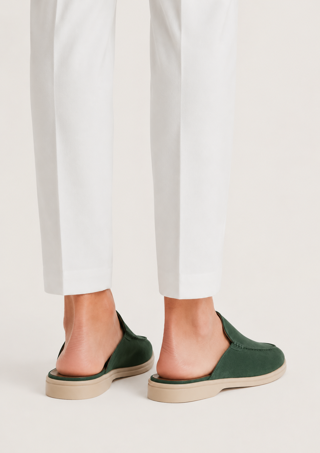 The Soriano Milano Suede Mule — Forest Green