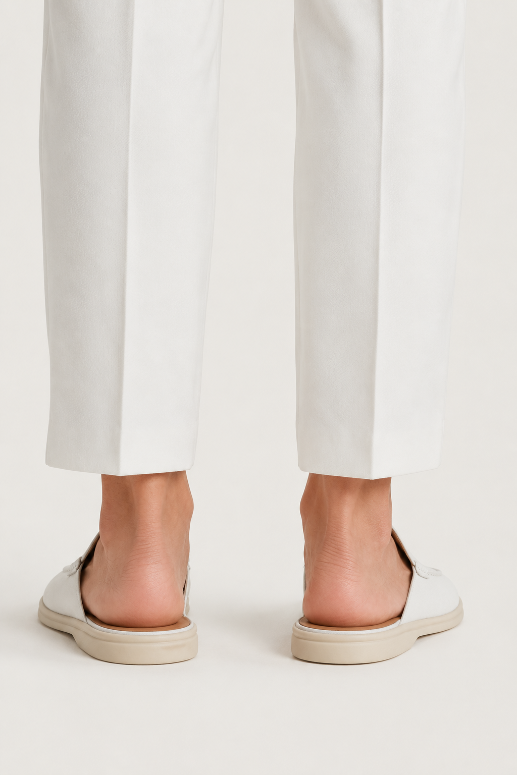 The Soriano Milano Suede Mule — White