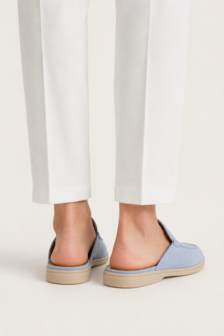 The Soriano Milano Suede Mule — Light Blue