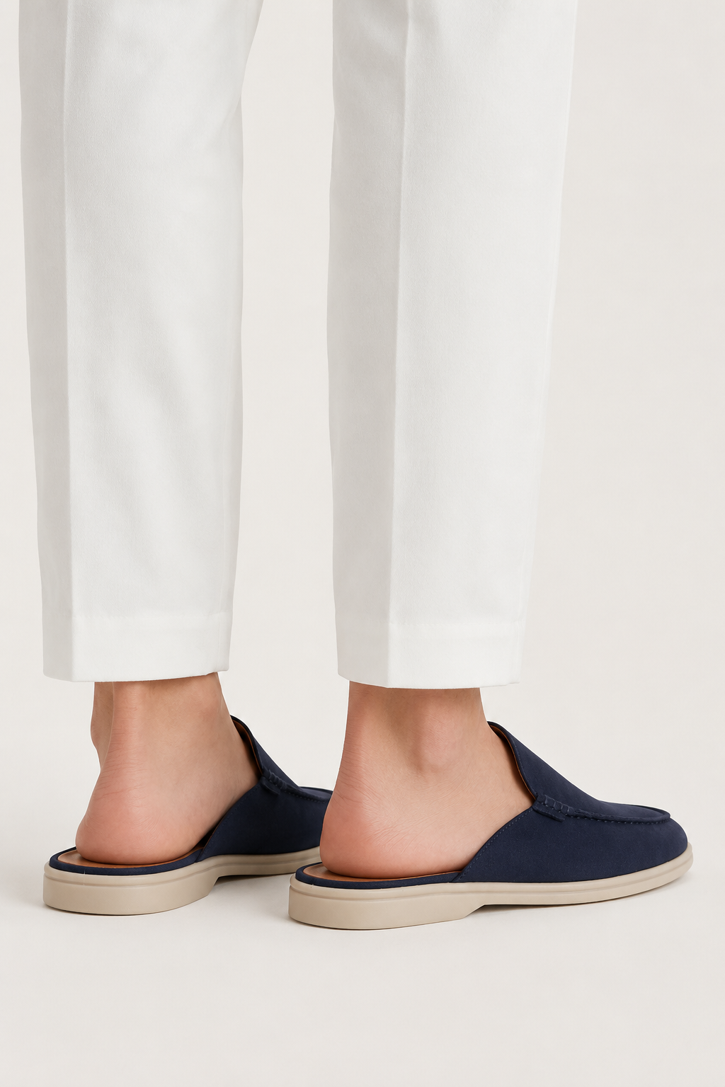 The Soriano Milano Suede Mule — Navy