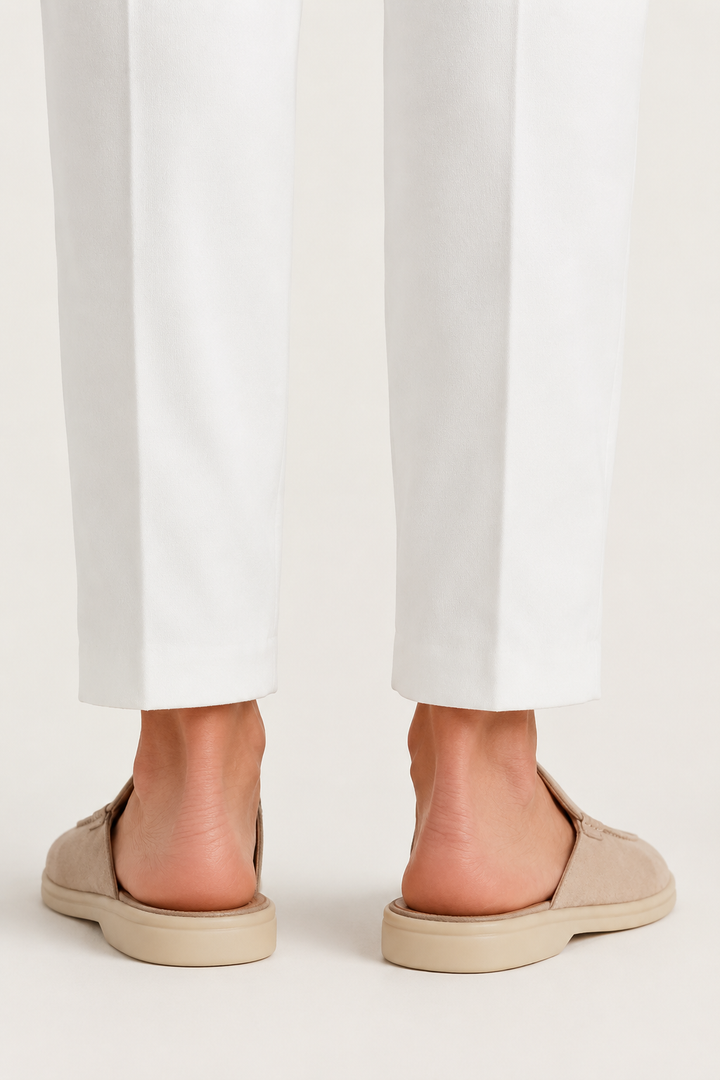 The Soriano Milano Suede Mule — Light Gray