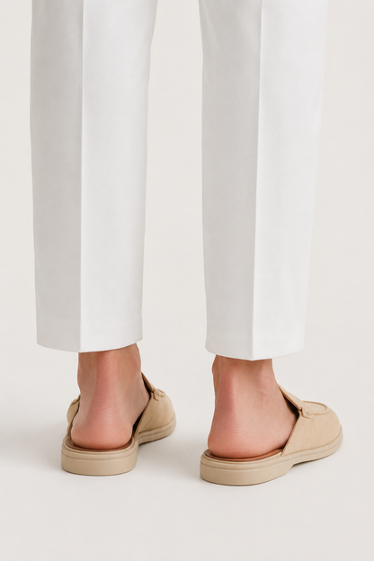 The Soriano Milano Suede Mule — Beige