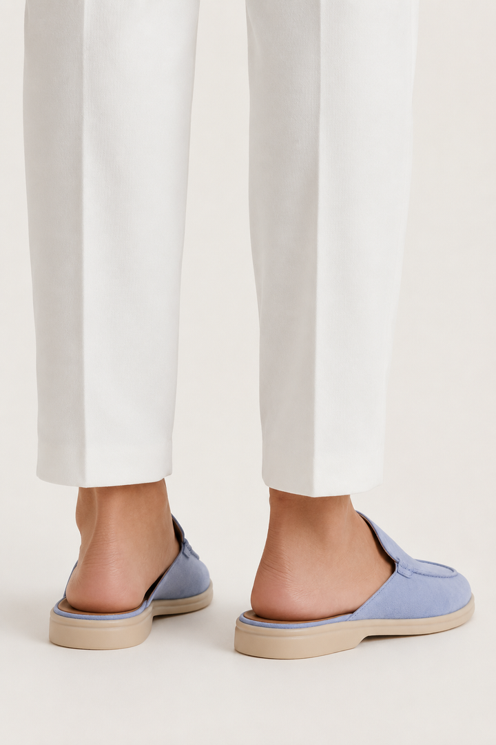 The Soriano Milano Suede Mule — Baby Blue