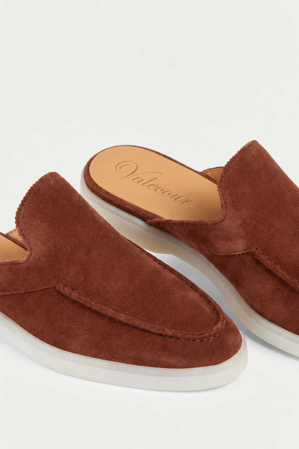 The Soriano Verona Moc-Toe Mule — Brick