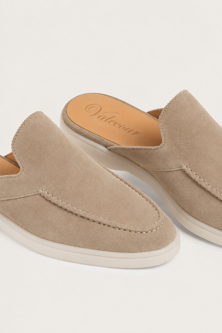 The Soriano Verona Moc-Toe Mule — Stone