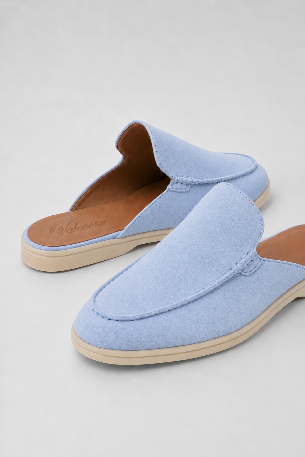 The Soriano Milano Suede Mule — Light Blue