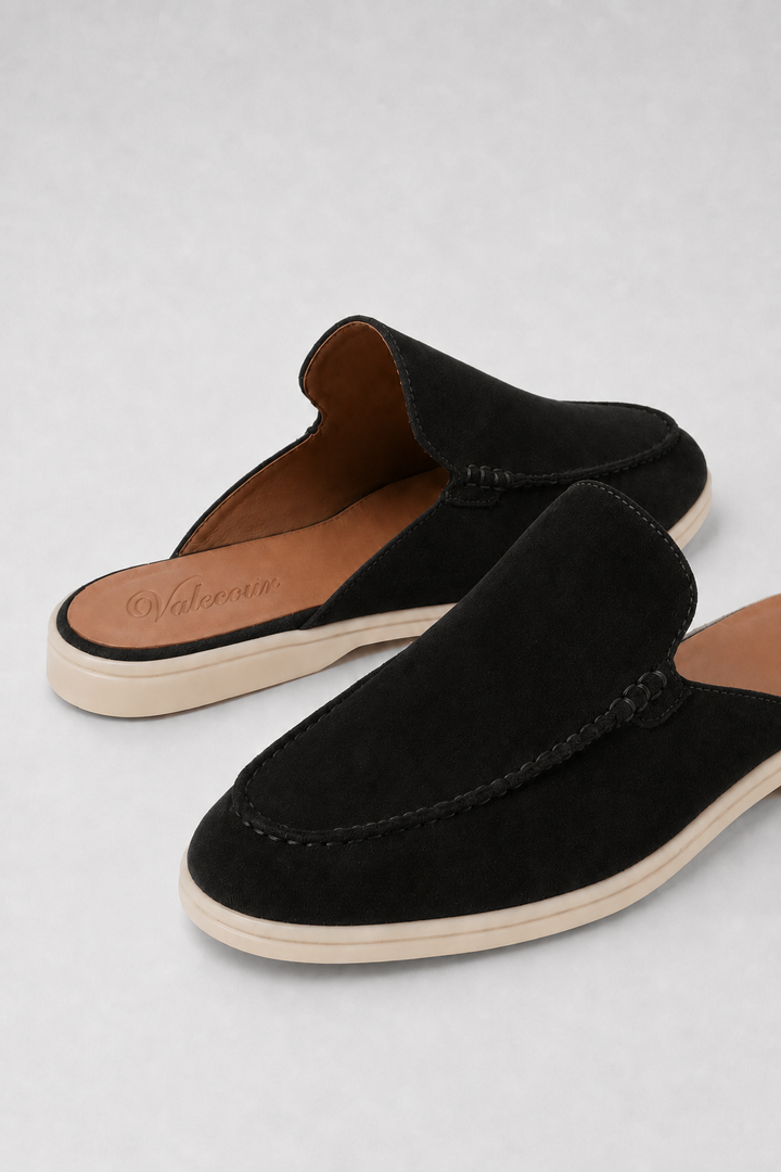 The Soriano Milano Suede Mule — Black