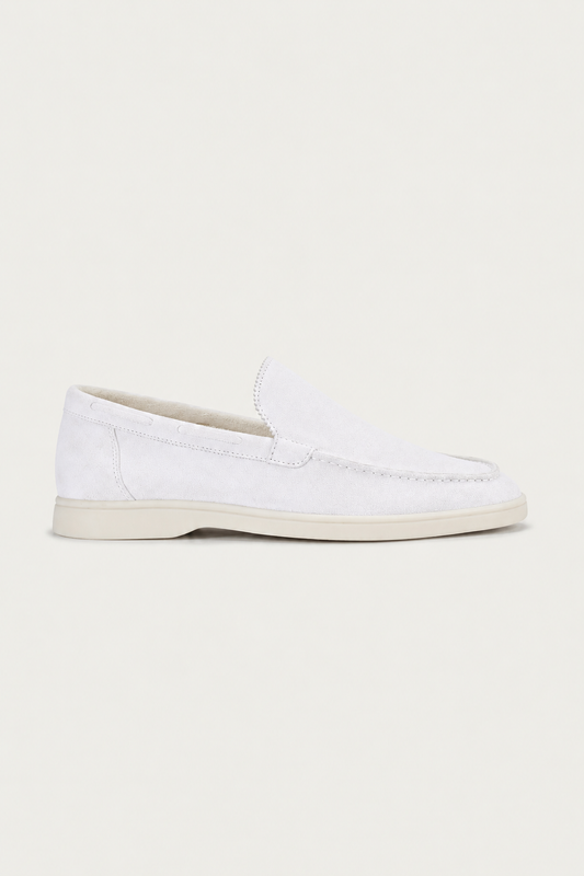 The Soriano Suede Loafer White
