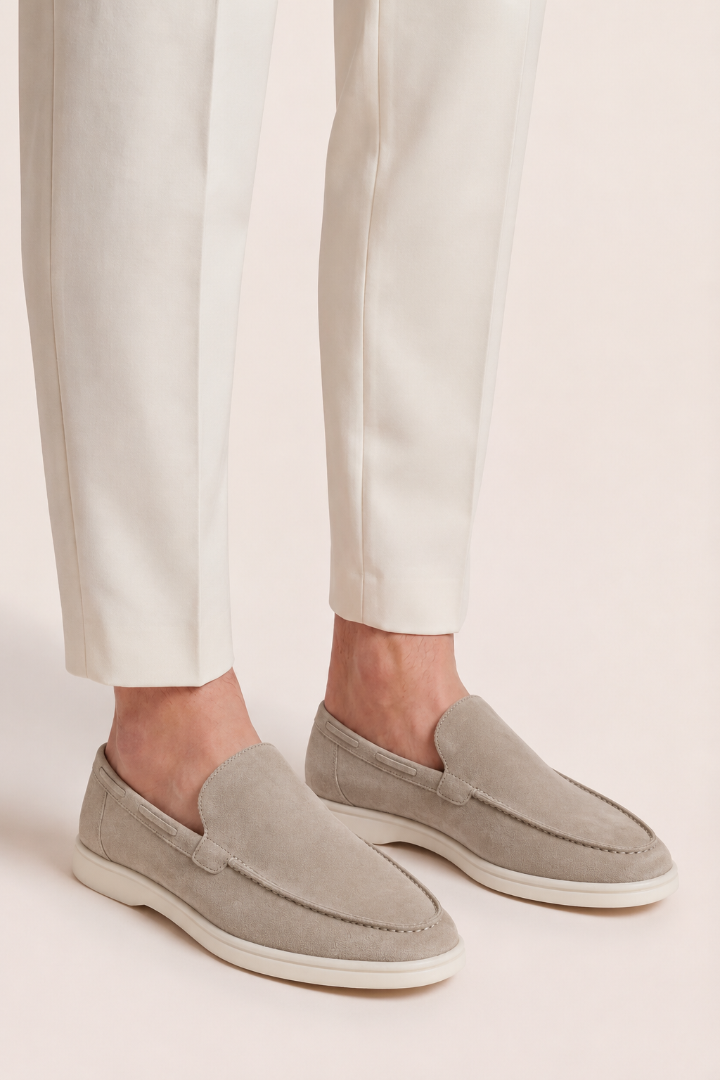 The Soriano Suede Loafer Light Gray