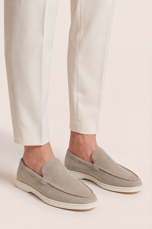 The Soriano Suede Loafer Light Gray