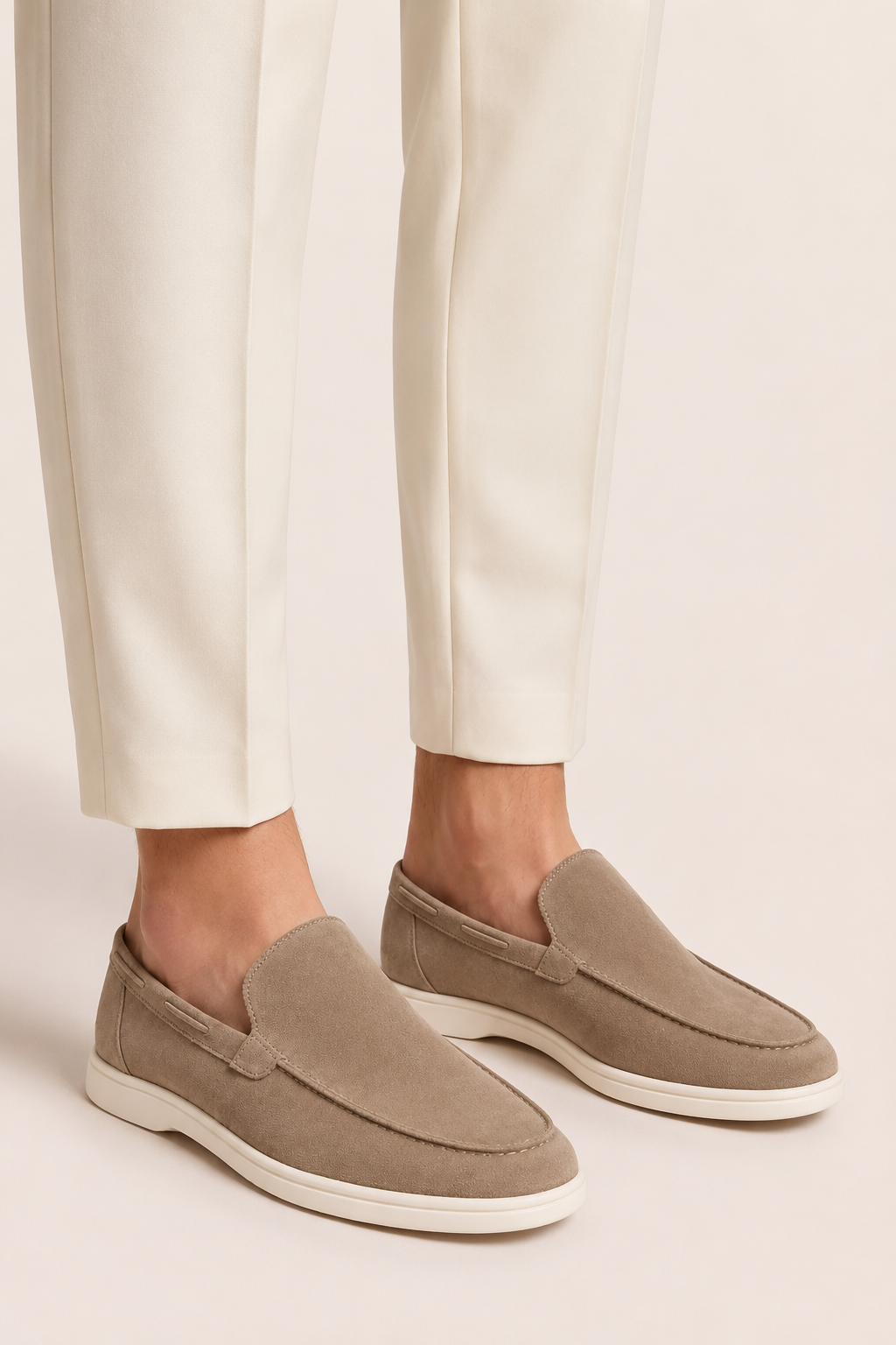The Soriano Suede Loafer Khaki Gray