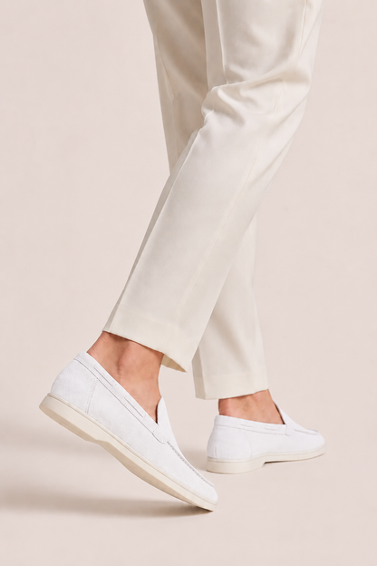 The Soriano Suede Loafer White