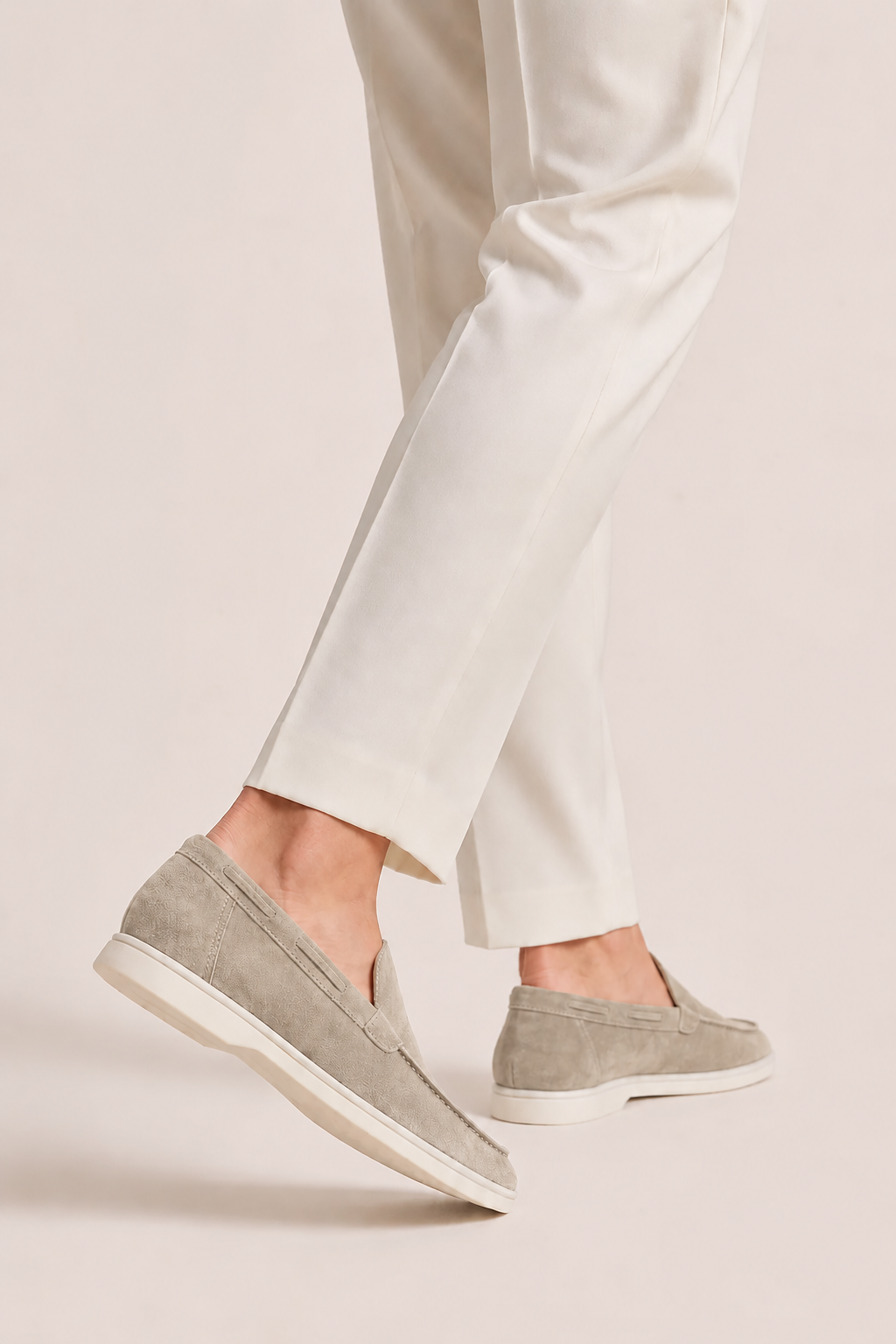 The Soriano Suede Loafer Light Gray