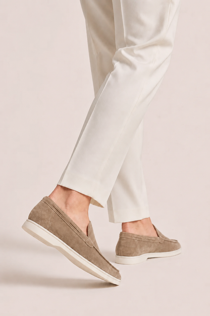 The Soriano Suede Loafer Khaki Gray