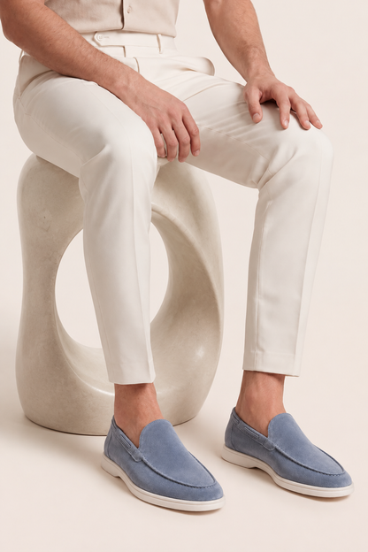 The Soriano Suede Loafer Baby Blue