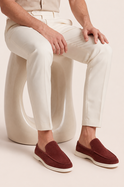 The Soriano Suede Loafer Burgundy