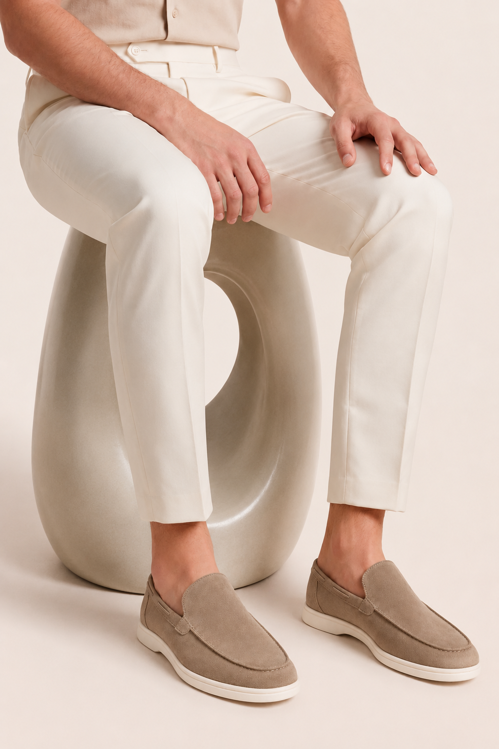 The Soriano Suede Loafer Khaki Gray