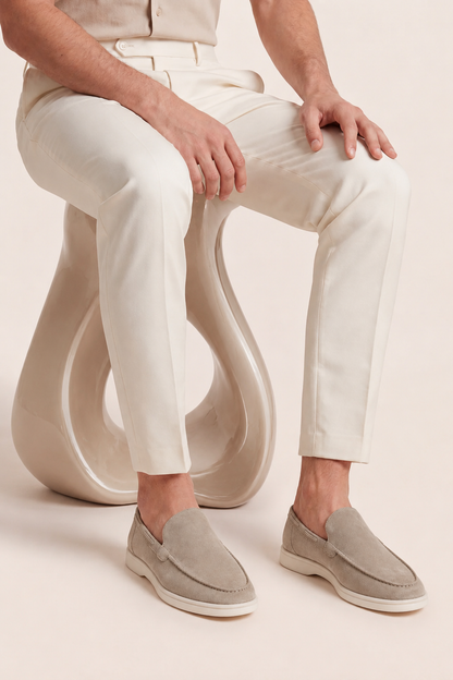 The Soriano Suede Loafer Light Gray