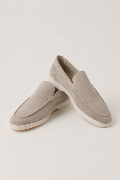 The Soriano Suede Loafer Light Gray