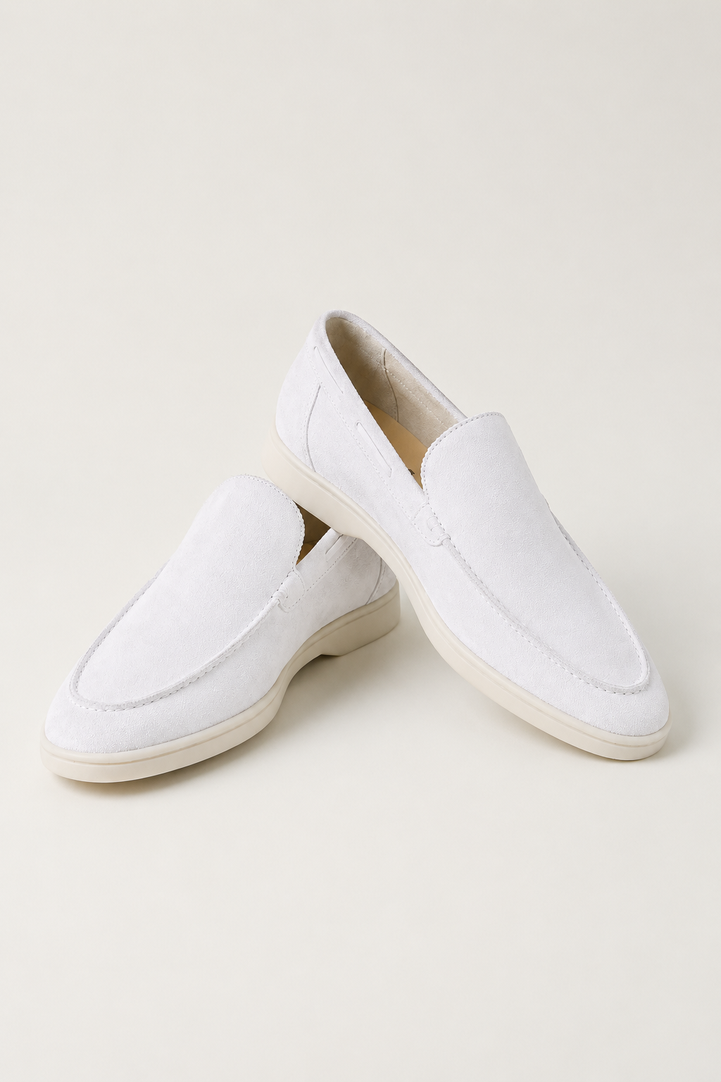 The Soriano Suede Loafer White
